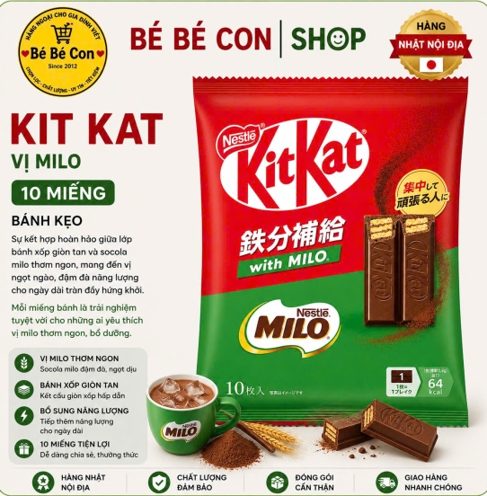 🍵 KitKat MILO – Chuẩn Vị Nhật, Đậm Đà Tinh Tế