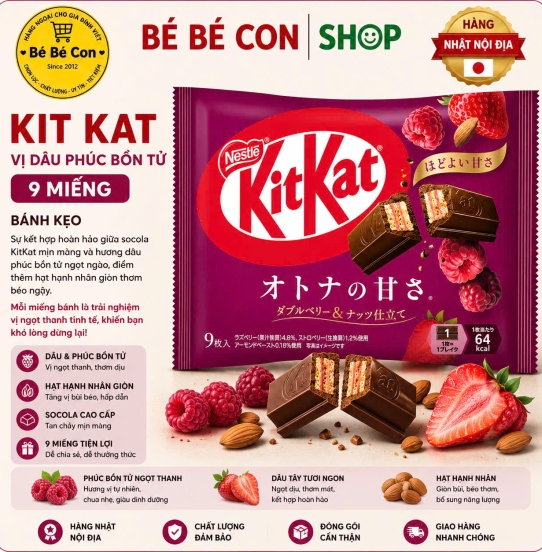 🌹 Bánh KitKat Dâu Phúc Bồn Tử Vị Độc Bản
