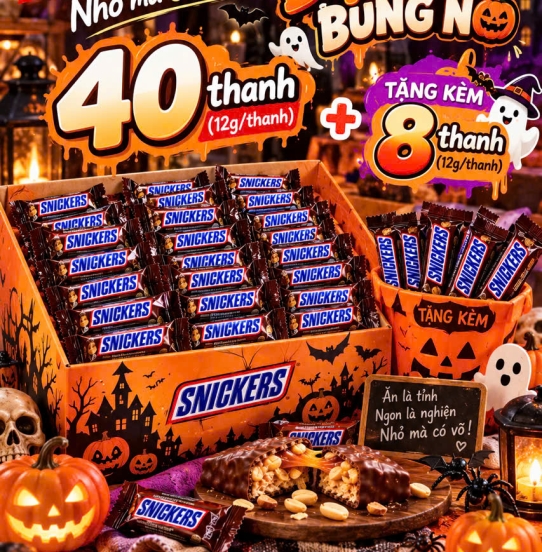 Set 40 Thanh Snickers Tặng kèm 8 thanh – Ngọt Ngào Đậm Vị Tri Ân 