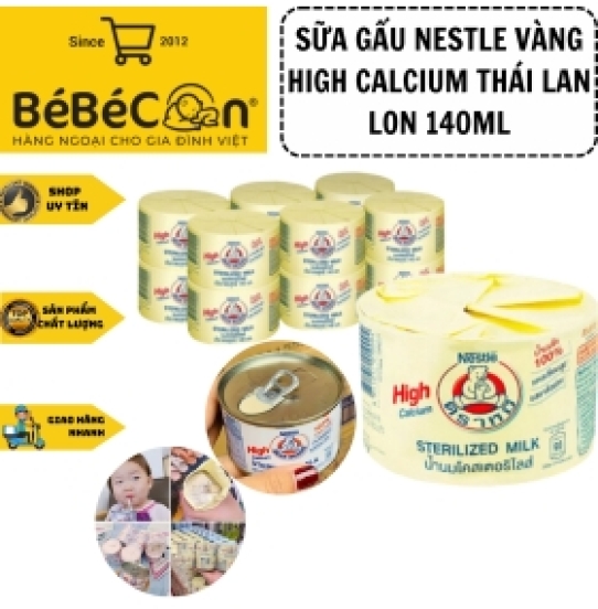 Sữa gấu Nestle vàng High Calcium Thái Lan lon 140ml