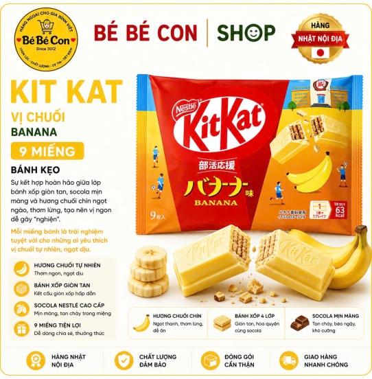 🍦 KitKat Chuối – Mềm Mịn Thơm Béo, Bật Năng Lượng