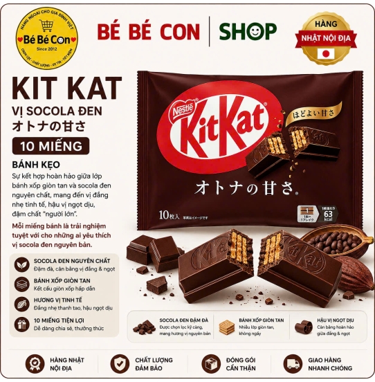 ☕ KitKat Socola Đen  – Đậm Vị Tỉnh Táo Cho Dân Văn Phòng